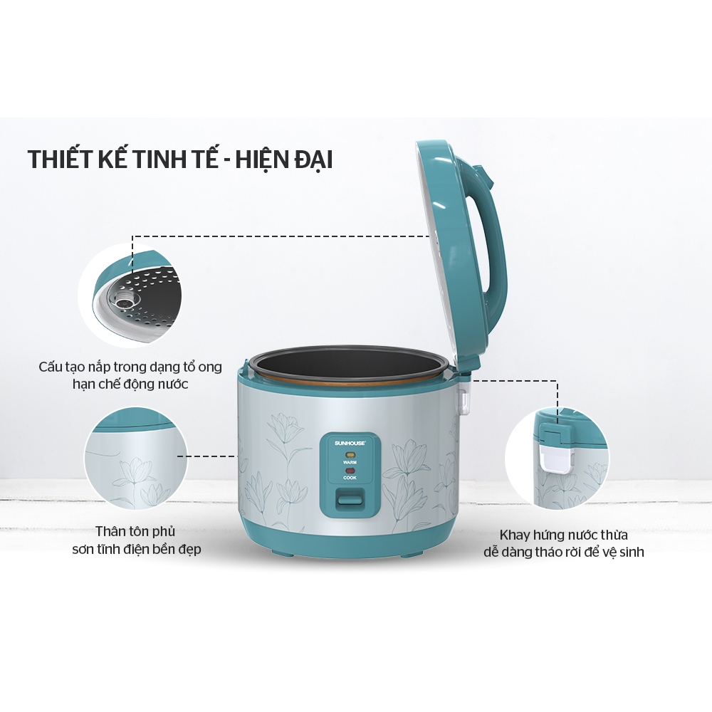 Nồi cơm điện 1.8L SUNHOUSE SHD8605 - Bảo hành chính hãng 12 tháng