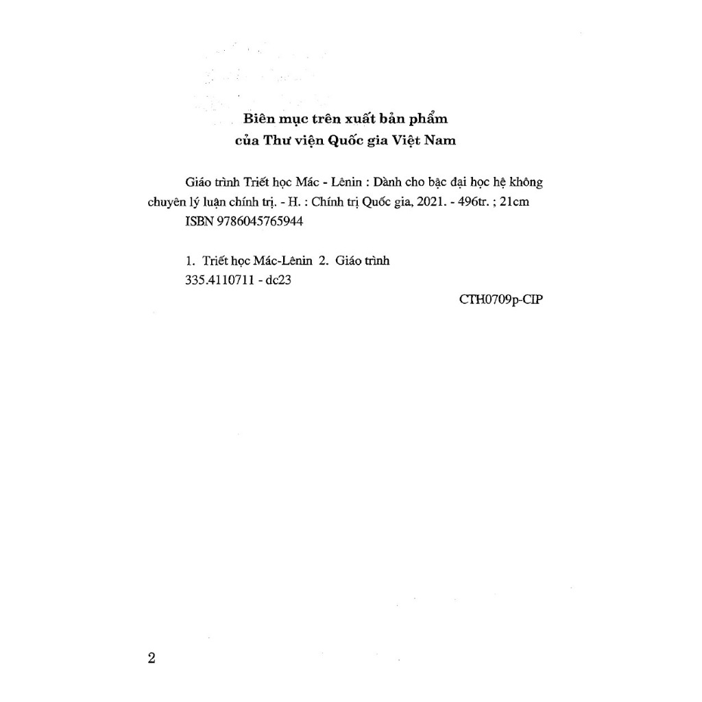 Triết học mac lênin nxb CT quốc gia sự thật