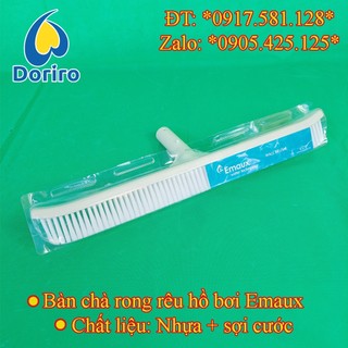 Bàn chà rong rêu hồ bơi – thương hiệu Emaux, sợi cước, dài 45cm / Chổi cọ rong rêu hồ bơi, sợi cước