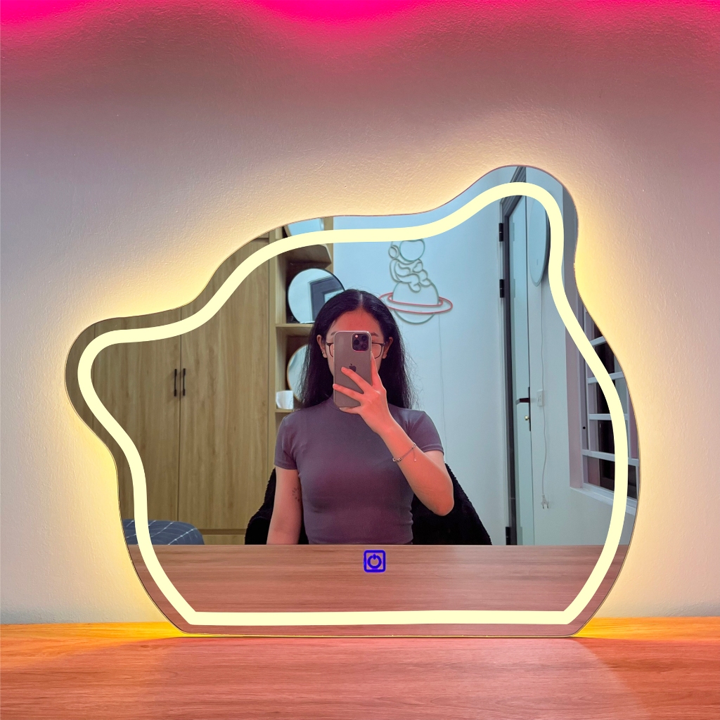 Gương Trang Điểm Đầu Gấu Có Led Cảm Ứng Cao Cấp DLQ INTERIORS Bảo Hành 5 năm