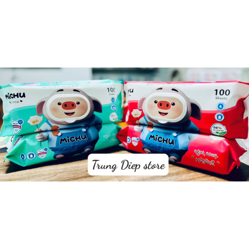 Khăn ướt cao cấp Baby Michu nặng 950g