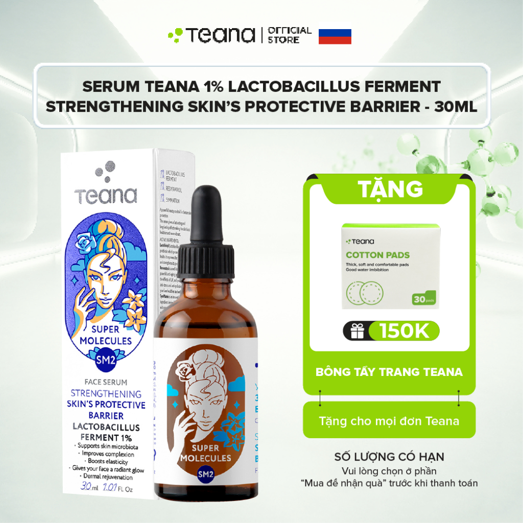 Serum Teana 1% Lactobacillus Ferment SM2 Super Molecules Strengthening Skin’s Protective Barrier chống lão hóa