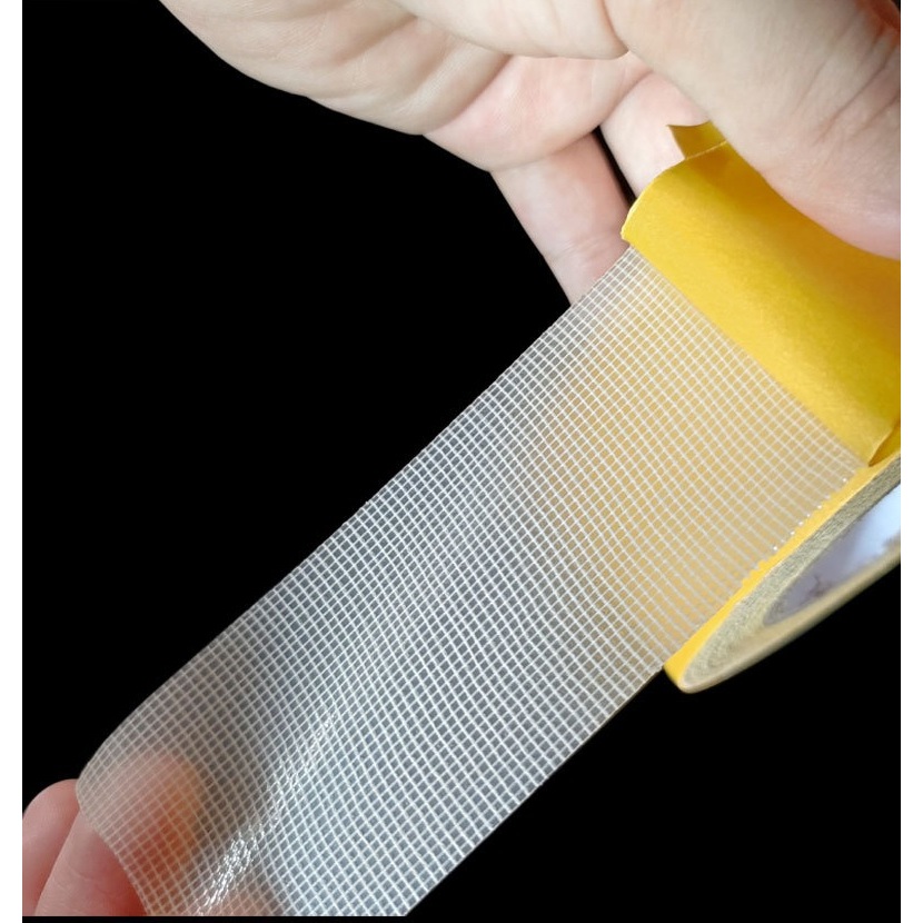 Băng dính 2 mặt sợi thủy tinh, băng keo vải 2 mặt siêu dính dán tường tiện lợi