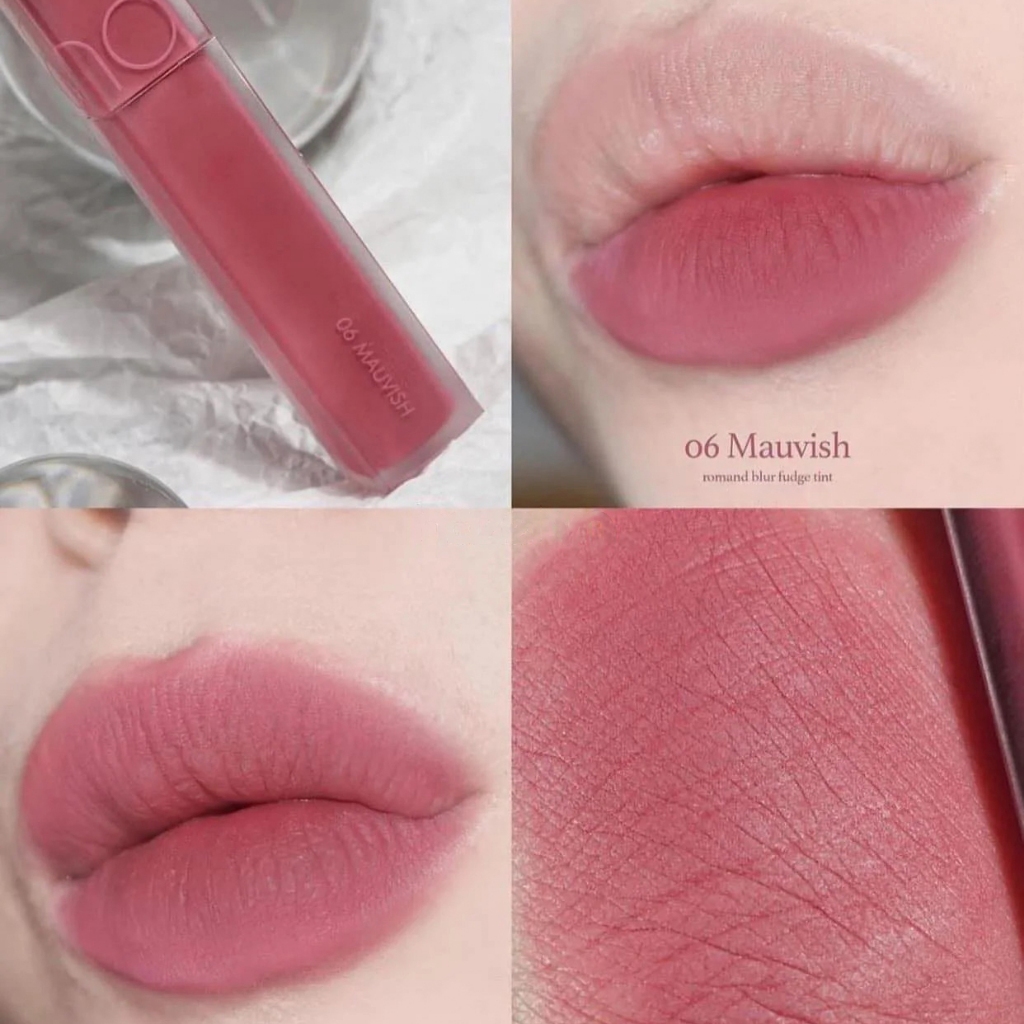 Son Tint Giúp Môi Căng Mọng Romand Glasting Water Tint, Kem Lì Blur Fudge Tint
