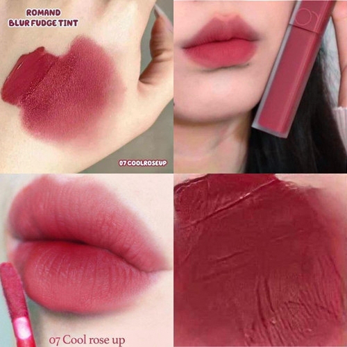 Son Tint Giúp Môi Căng Mọng Romand Glasting Water Tint, Kem Lì Blur Fudge Tint