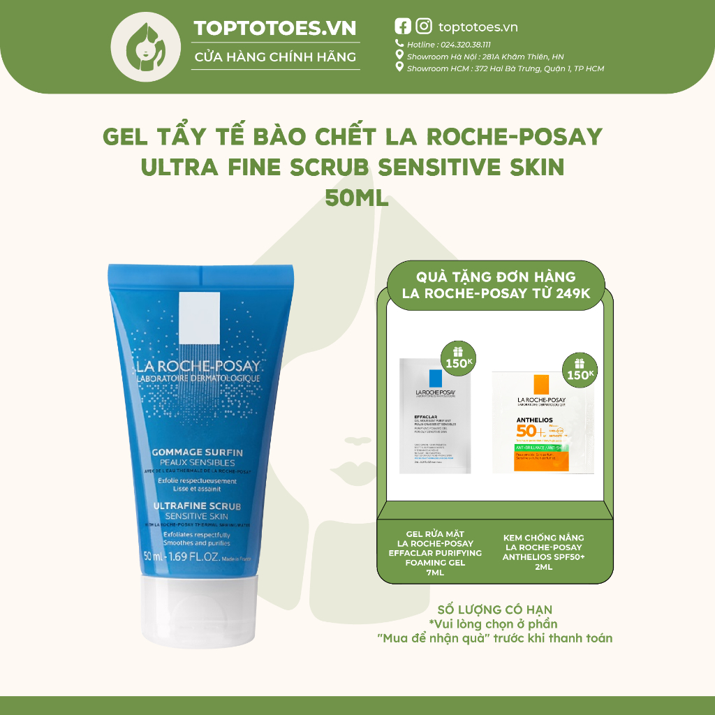 Gel tẩy tế bào chết La Roche-Posay Ultra Fine Scrub Sensitive Skin dành cho da nhạy cảm 50ml