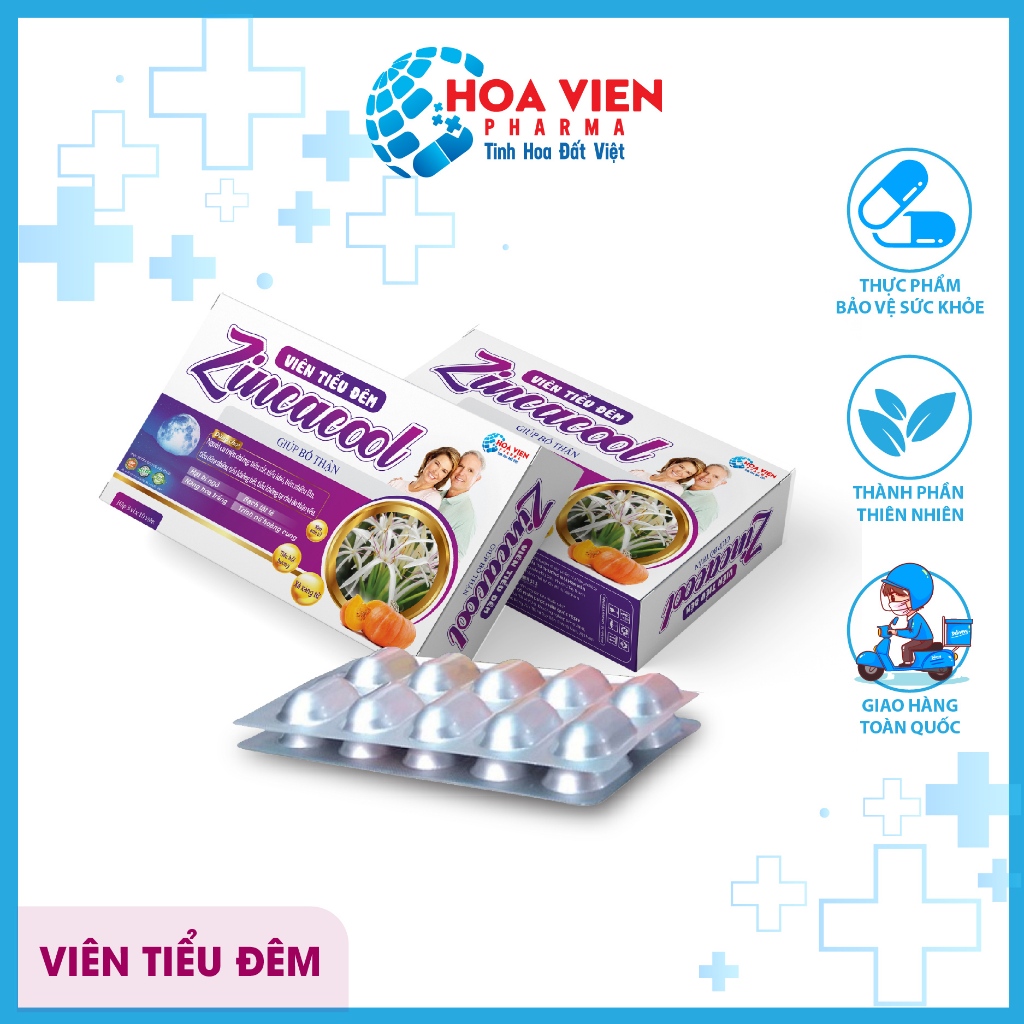 Viên tiểu đêm zincacool giảm tiểu rắt tiểu khó tiểu nhiều lần tiểu đêm nhiều hộp 30 viên [CHÍNH HÃNG]