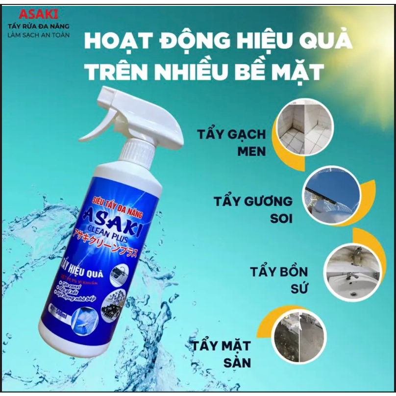 COMBO SẤM SÉT: 01 chai tẩy rửa đa năng 0.5L nhà bếp + 01 chai tẩy rửa đa năng siêu cấp( SIÊU TẨY RỬA