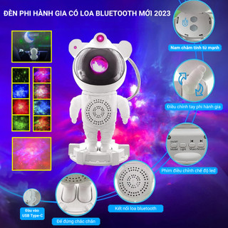 Đèn phi hành gia 2023 có loa bluetooth chiếu mây trăng sao đèn chiếu sao galaxy, đèn ngủ trang trí phòng