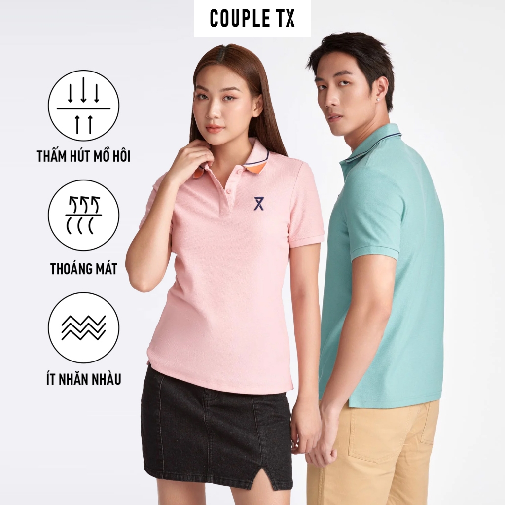 Áo Polo Nam Nữ Couple TX Pique Mắt Bo Kiểu PO 032