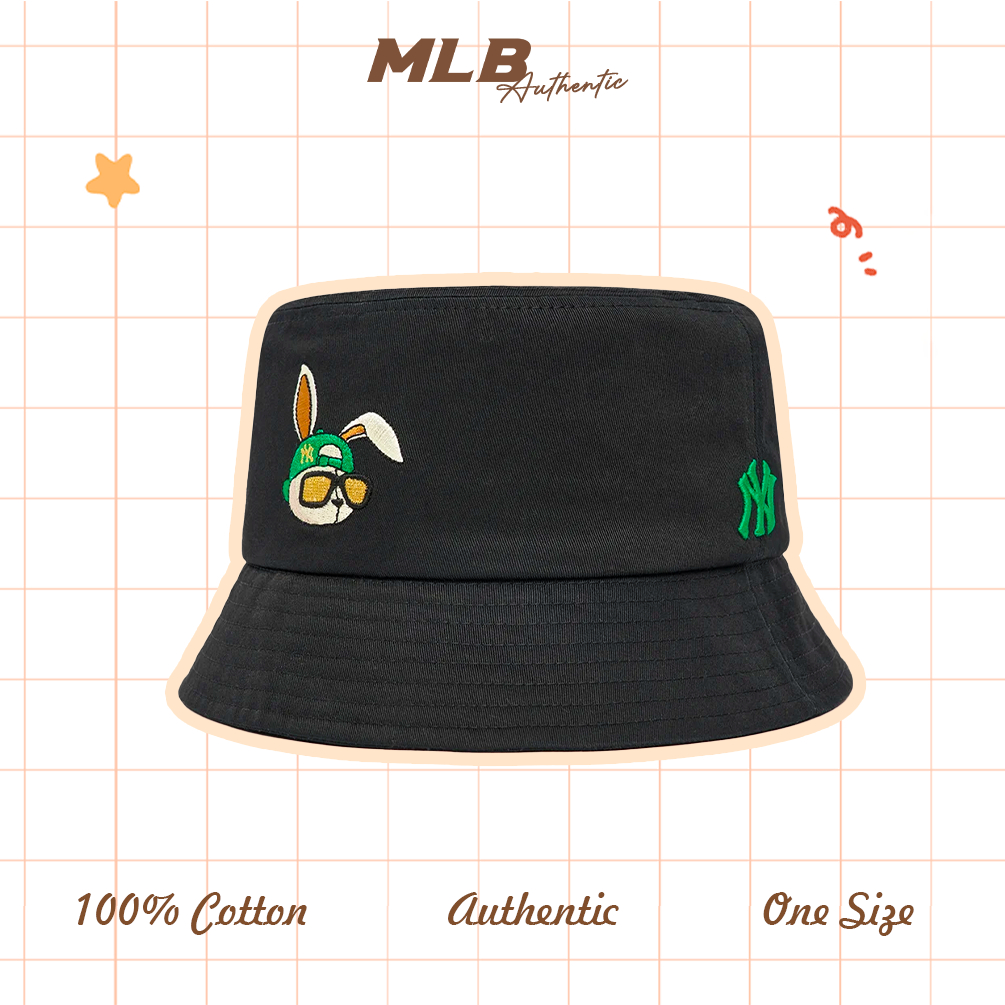 Mũ vành bucket MLB logo thêu hàng xuất dư phong cách Hàn Quốc, vải kaki cao cấp, nón lưỡi trai nam nữ unisex