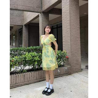 [Hỏa Tốc] Đầm Tiểu Thư Thiết Kế Kiểu Khoét Eo Có Thắt Nơ Hai Lớp Lót Lụa Siêu Xinh