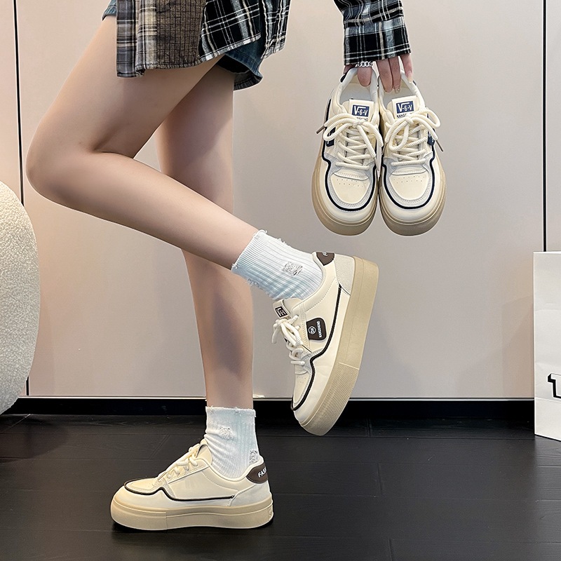 Giày Thể Thao Nữ Đế Nâu Phối Viền DK G12 Siêu Đẹp Siêu Hót