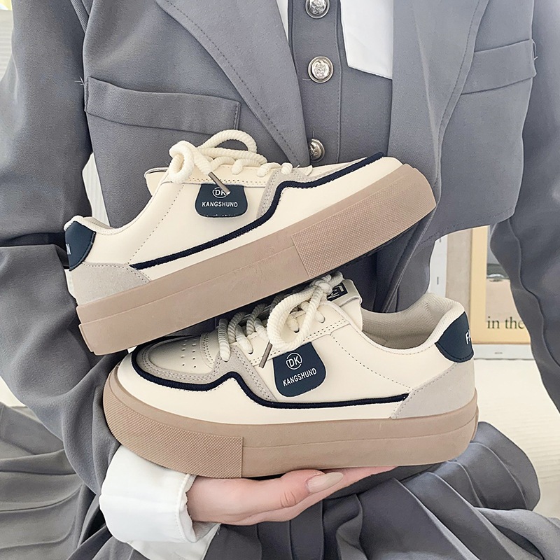 Giày Thể Thao Nữ Đế Nâu Phối Viền DK G12 Siêu Đẹp Siêu Hót