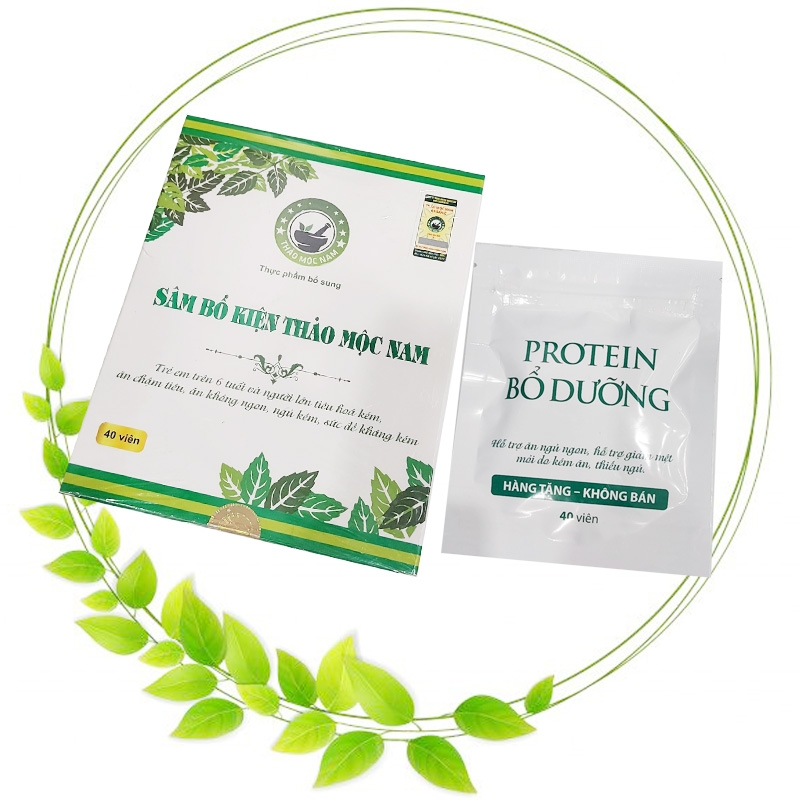 Tăng cân Sâm bổ kiện Thảo Mộc Nam liệu trình 40 viên dành cho người gầy tặng gói Protein