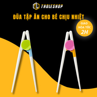 Đũa cho bé tập ăn xỏ ngón chịu nhiệt độ 80-100 độ hàng nhật cao cấp tholeshop 4971