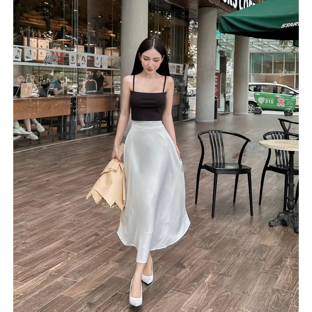 Chân váy lụa dài "Tina Skirt "EllyClothing