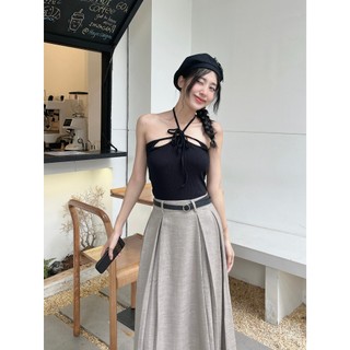 Áo dây yếm thắt nơ style y2k, thời trang hot trend màu đen GAGO GA4536