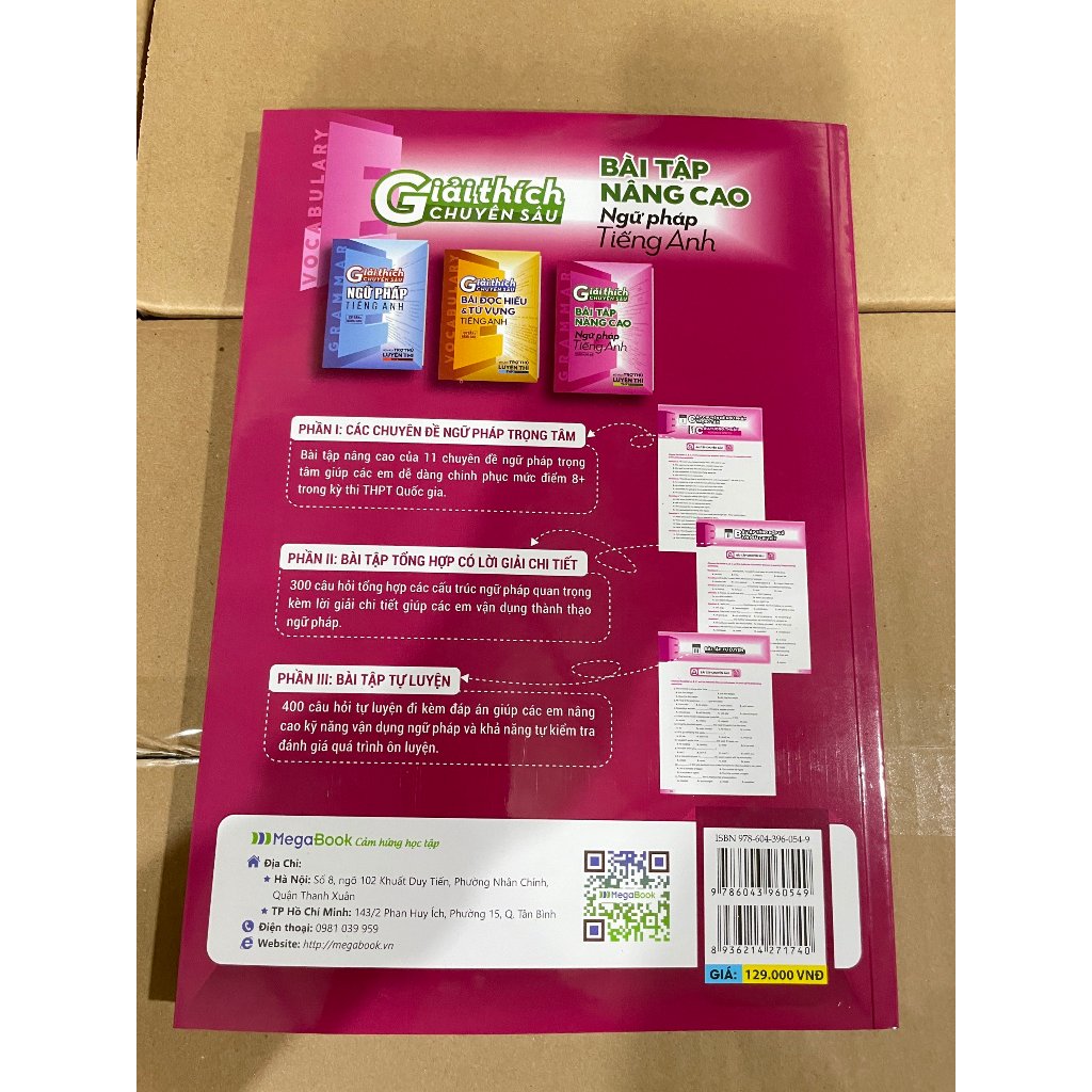 Sách - Giải thích chuyên sâu Bài Tập Nâng Cao Ngữ Pháp Tiếng Anh  Theo Chủ Đề - Trợ thủ luyện thi THPT Quốc Gia