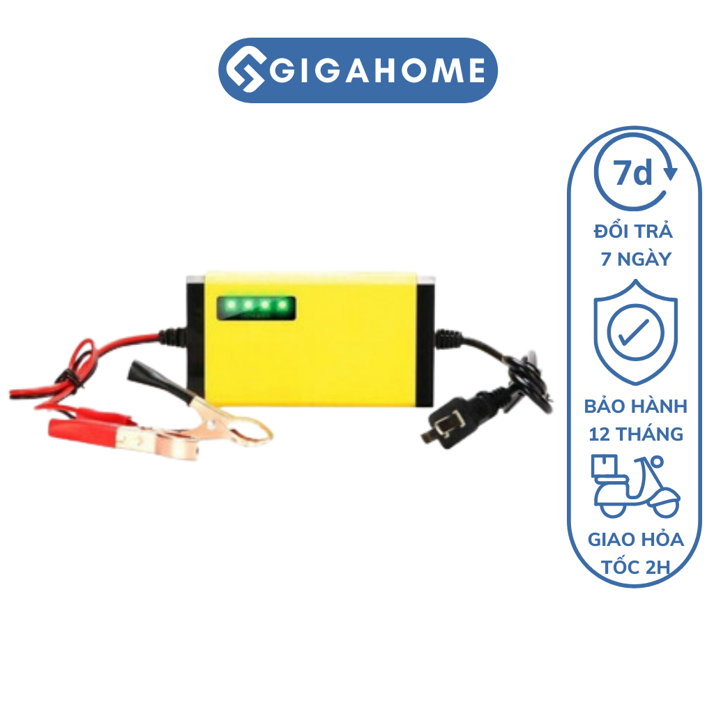 Bộ Sạc Ắc Quy Thông Minh Tự Ngắt GIGAHOME 12V Sạc Xe Máy, Xe Điện 5836