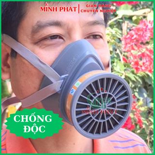 Mặt Nạ Chống Độc 3M- 3700 Đầy Đủ Phụ Kiện, Thích Hợp Phun Thuốc Trừ Sâu, Phun Sơn, Chống Bụi Độc Minh Phát