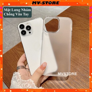 Ốp lưng điện thoại nhám chống vân tay viền dẻo cho 15 14 13 11 Pro MAX 14 Plus 12 Pro MVSTORE