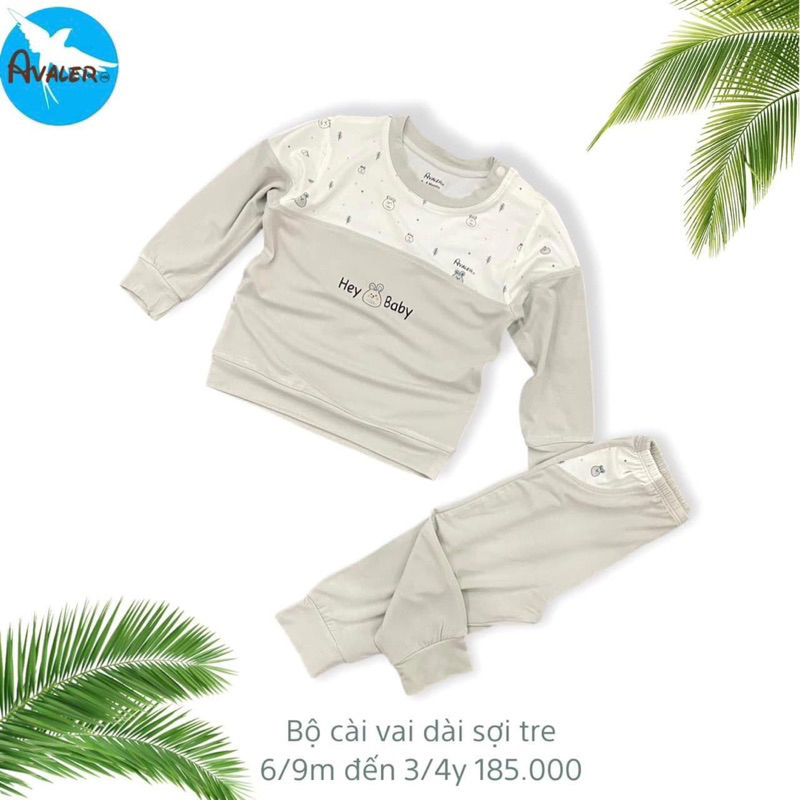 Bộ Avaler dài tay sợi tre cao cấp chính hãng cho bé trai bé gái