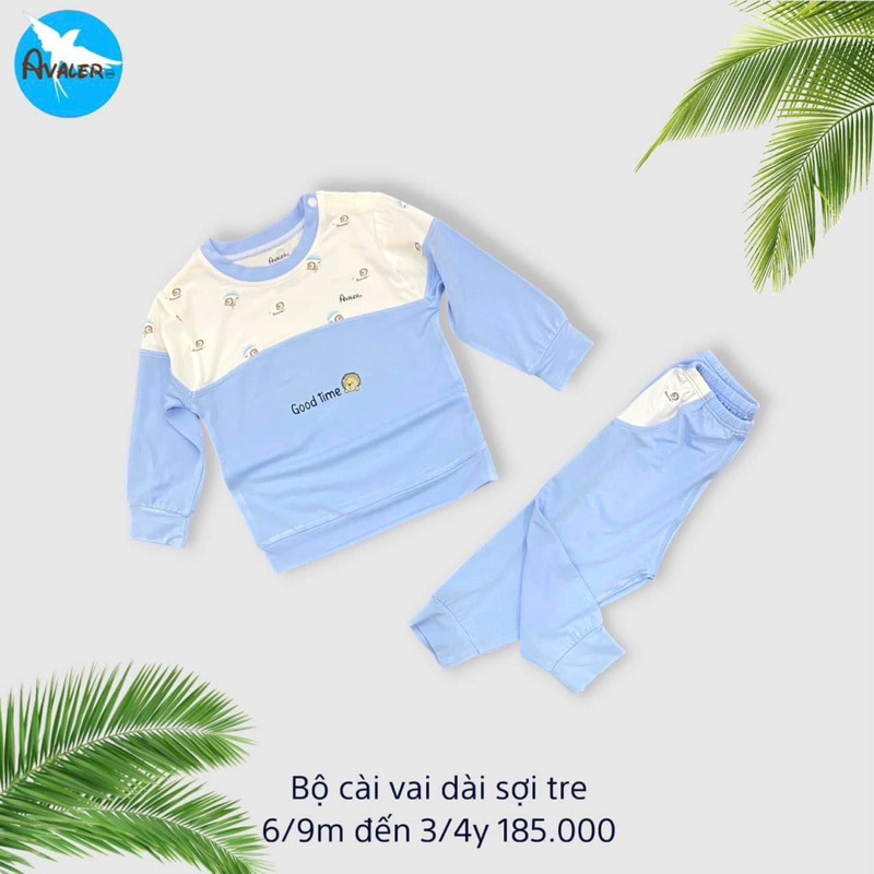Bộ Avaler dài tay sợi tre cao cấp chính hãng cho bé trai bé gái