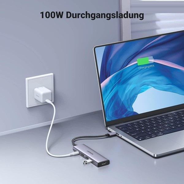 Bộ chuyển Type C To HDMI + 3*USB 3.0 + PD Power 4K@60Hz  Ugreen 15597 CM511