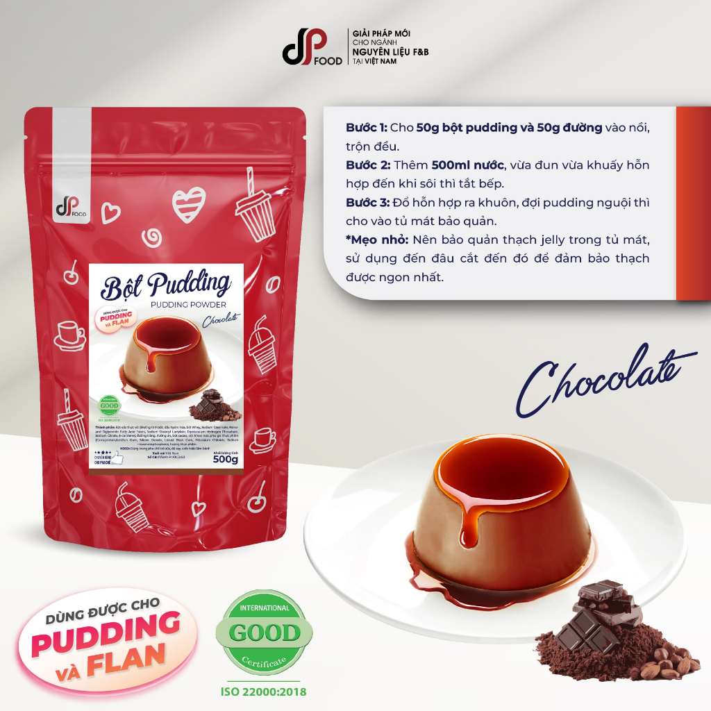Bột Pudding Chocolate DPFOOD - Gói 500g