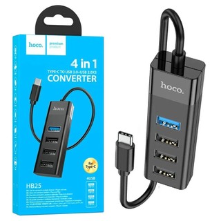 Hub chia cổng usb hoco hb25 type-c / usb ra 1 cổng usb 3.0 + 3 cổng usb 2.0 chính hãng