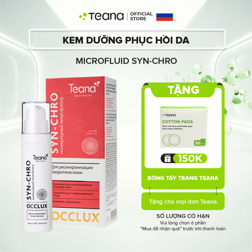 Kem dưỡng Teana Occlux Molecular Microfluid Syn-Chro phục hồi da 50ml