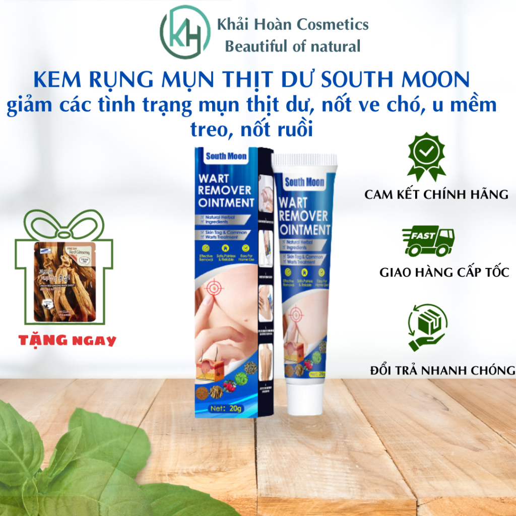Kem rụng mụn thịt dư SOUTH MOON giảm các tình trạng mụn thịt dư, nốt ve chó, u mềm treo, nốt ruồi,..