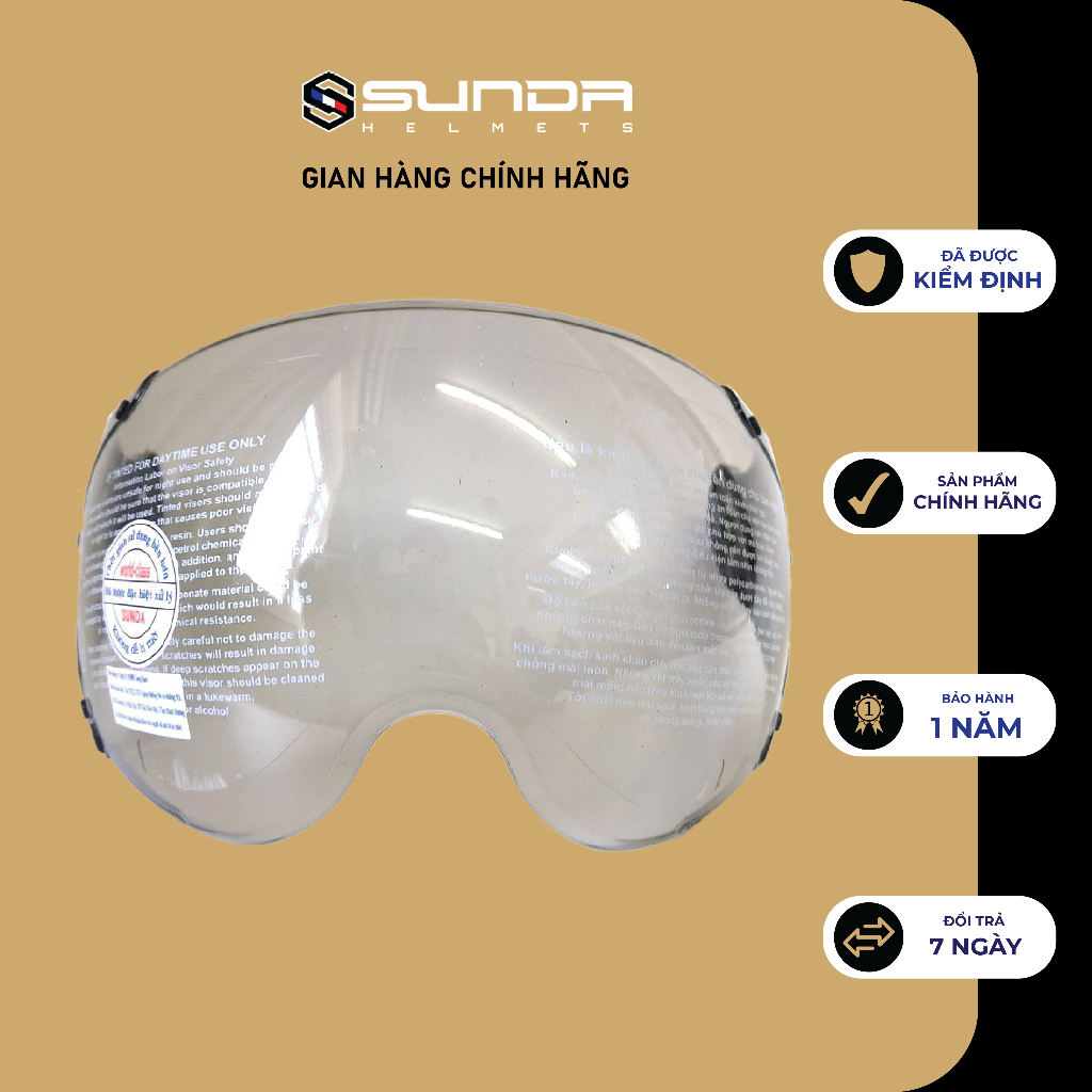 Kính thay thế mũ bảo hiểm Sunda 136 Sunda 133 Sunda 137 - Hàng chính hãng