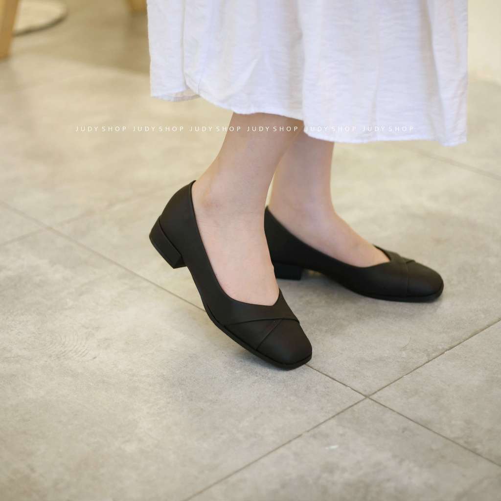 Giày Đế Thấp MEIBAIYI Mũi Vuông Da Mềm Đế Cao 3p QCCC Fullbox