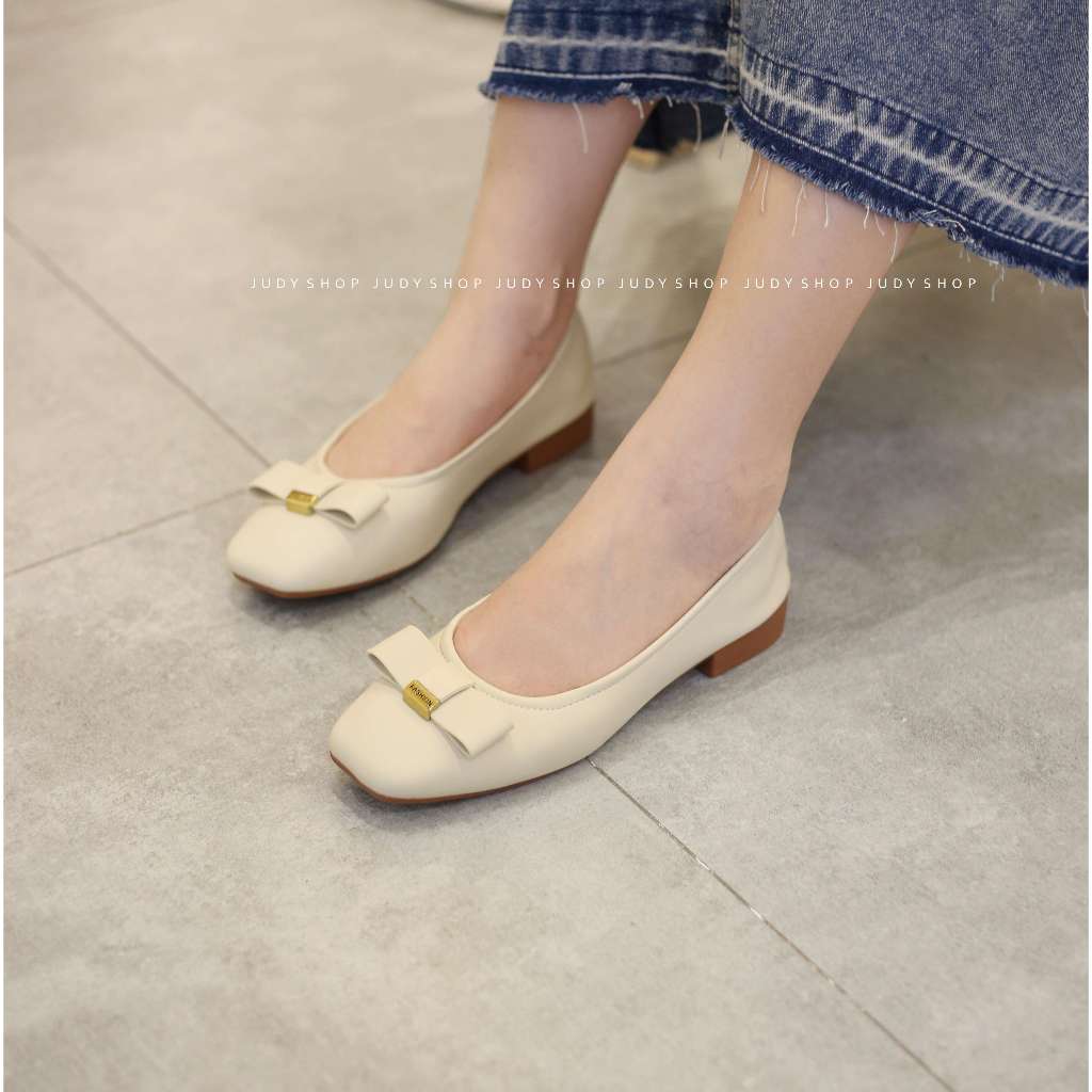 Giày Búp Bê Nữ - Giày Bệt XINMING Mũi Vuông Khuy Ngang Đế Cao 2p QCCC Fullbox