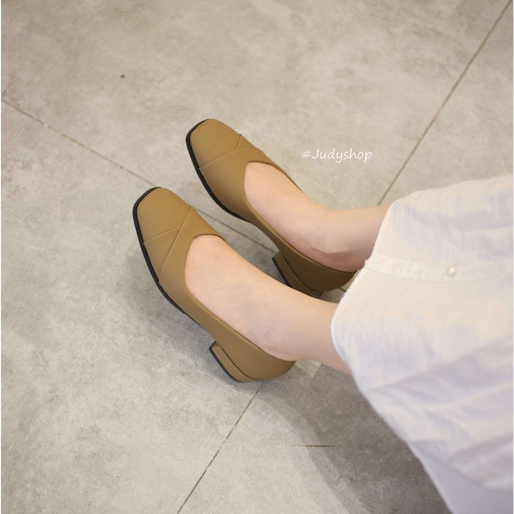 Giày Đế Thấp MEIBAIYI Mũi Vuông Da Mềm Đế Cao 3p QCCC Fullbox