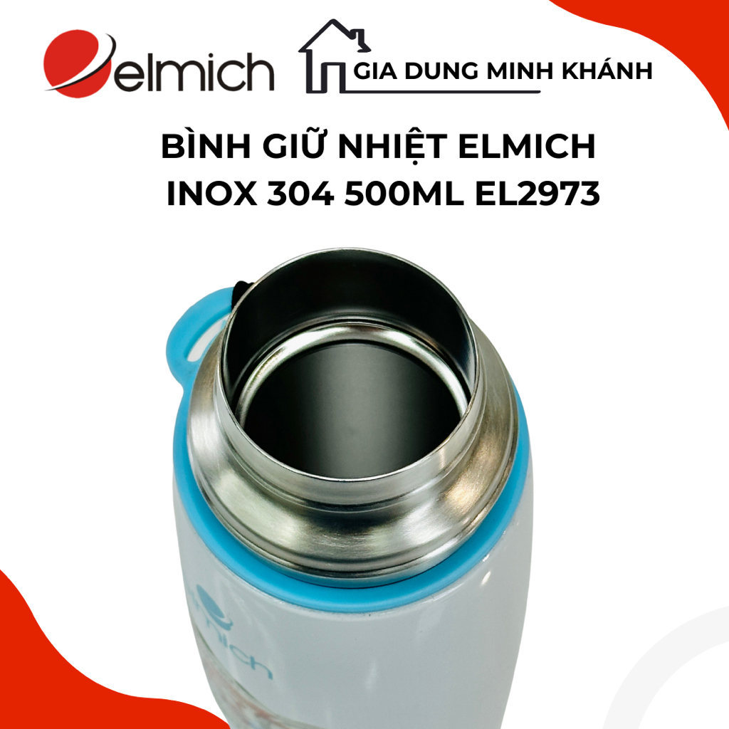 Bình giữ nhiệt Elmich 500ml EL-2973 - Inox 304, công nghệ giữ nhiệt chân không lên đến 12h, giữ nguyên dưỡng chất