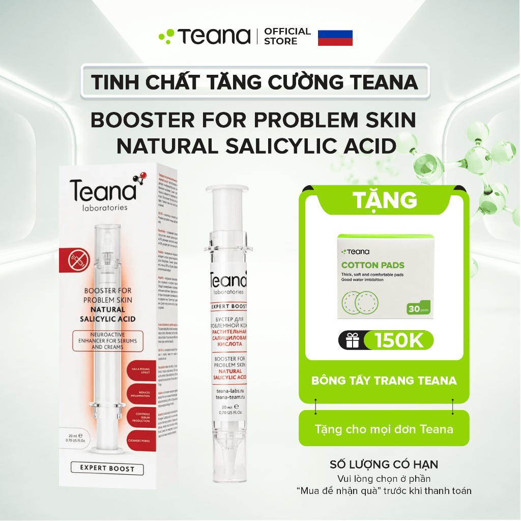 Tinh chất dưỡng da Teana Booster for problem skin Natural Salicylic Acid ngừa mụn, mờ thâm, thu nhỏ lỗ chân lông