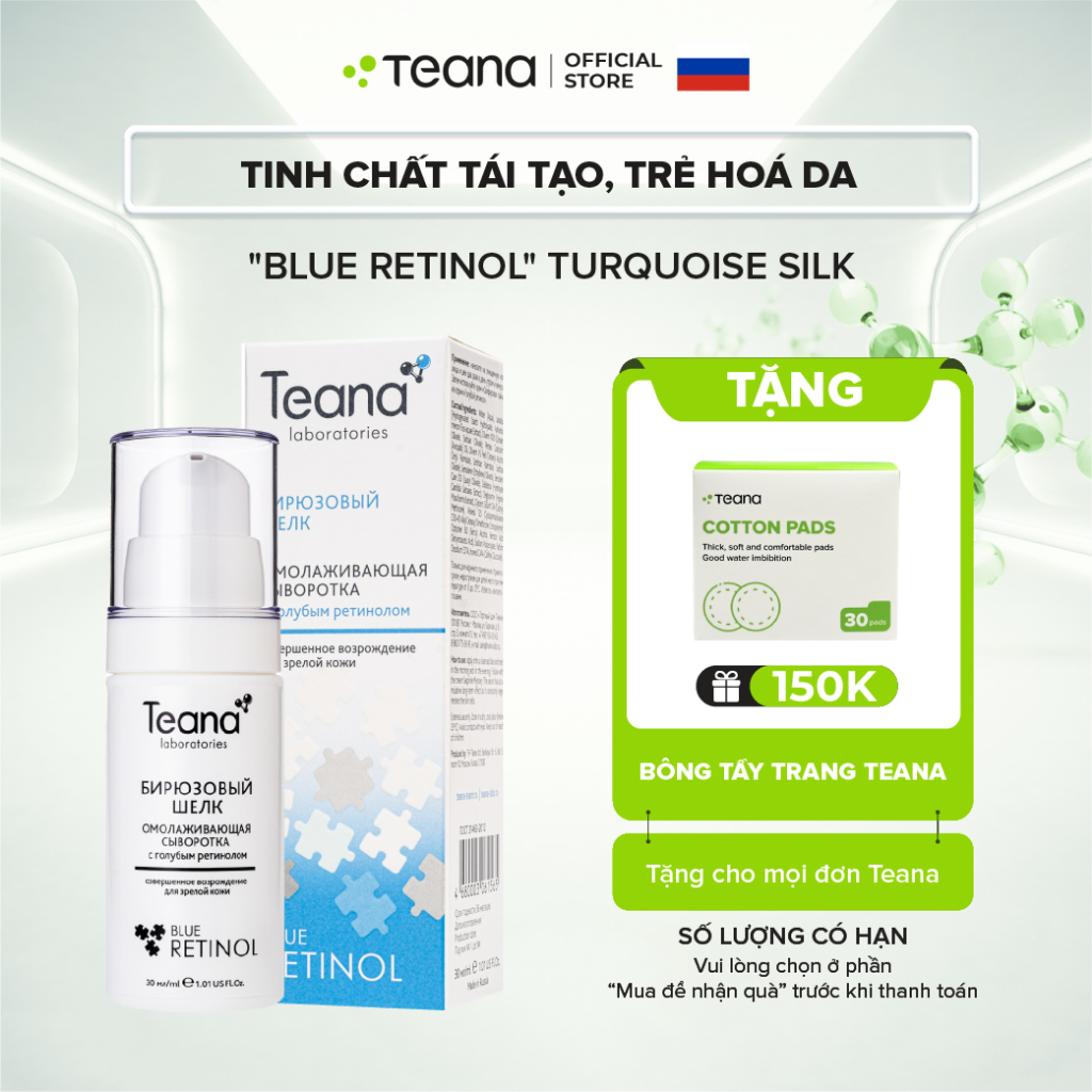 Serum Teana Rejuvenating With Blue Retinol Turquoise Silk tái tạo, trẻ hoá da 30ml