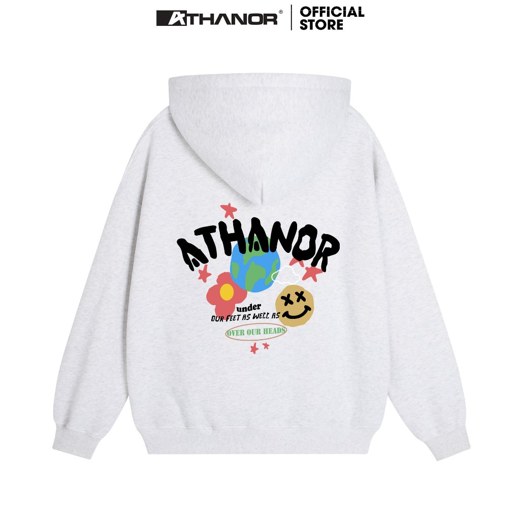 Áo hoodie ATHANOR local brand form rộng tay bồng chất nỉ bông cotton premium mẫu TRÁI ĐẤT