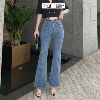 Quần Skinny Ống Loe Nữ Lưng Cao Vải Jean Denim Co Giãn Cao Cấp Tiqi Jean G1-518