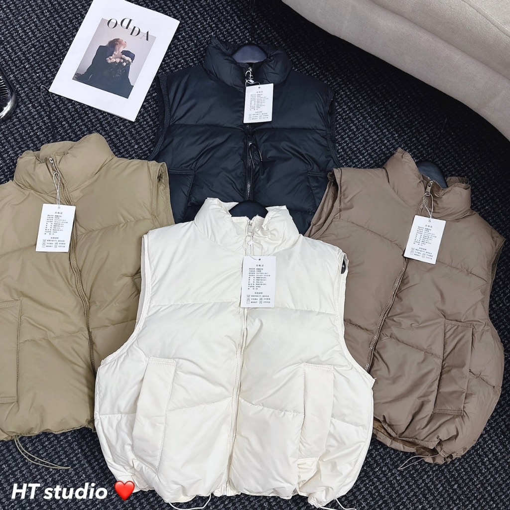 Áo Phao Gile Dây Rút Hot Winter 2023 Màu Cực Xinh Phong Cách Hàn Quốc