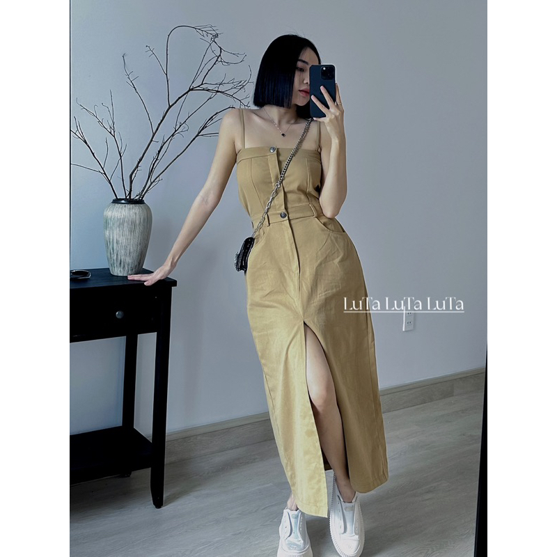 VÁY NÂU XẺ TÀ TRƯỚC