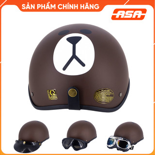 Mũ bảo hiểm hình Gấu tặng kính phi công - ASA HELMETS
