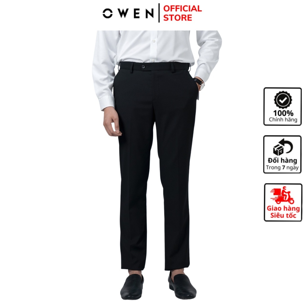 Quần âu tây nam công sở cao cấp OWEN QRT231481 dáng regular fit và slim fit  vải nano mềm mát