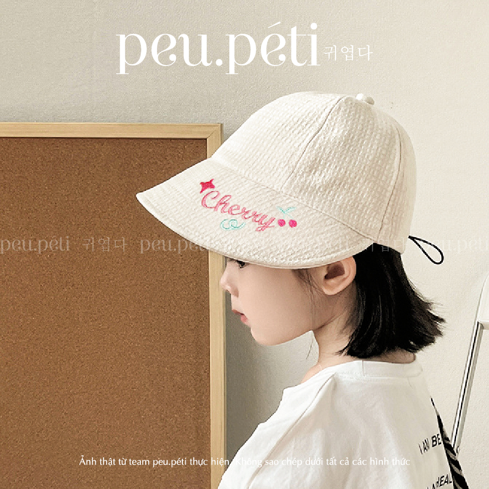 THÊU TÊN Mũ lưỡi trai vành rộng&mềm style Hàn đáng yêu - by Peu.peti
