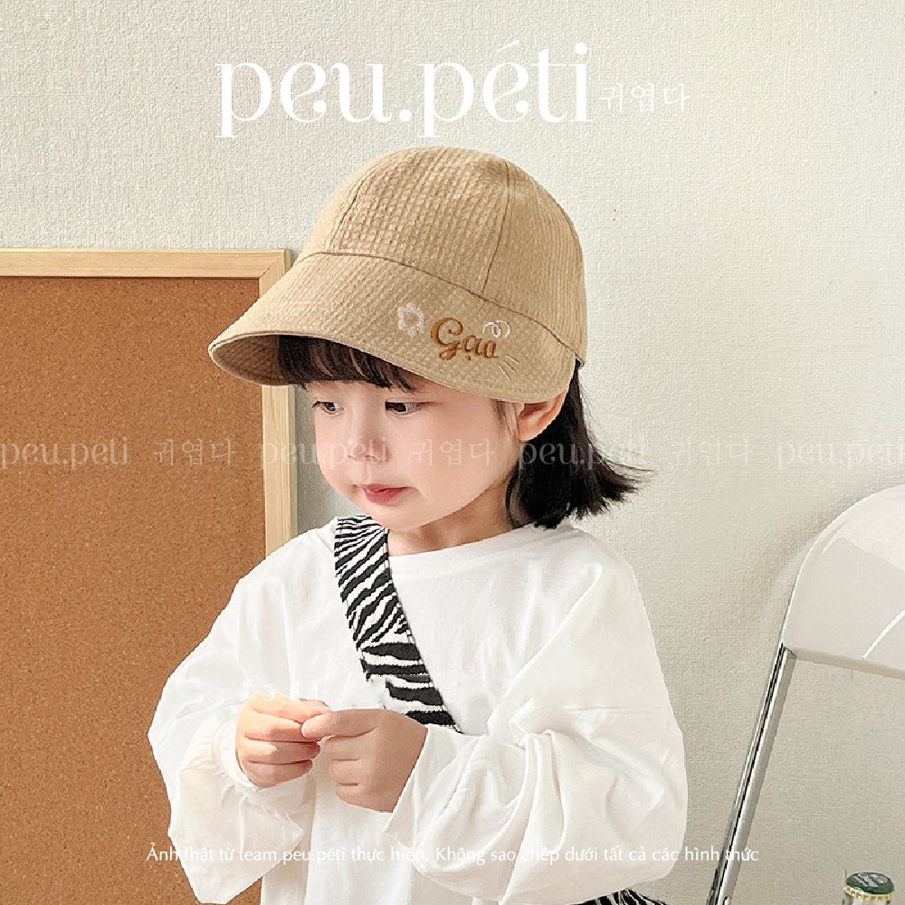 THÊU TÊN Mũ lưỡi trai vành rộng&mềm style Hàn đáng yêu - by Peu.peti