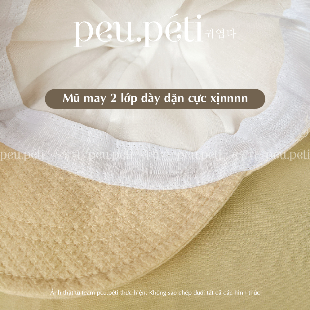 THÊU TÊN Mũ lưỡi trai vành rộng&mềm style Hàn đáng yêu - by Peu.peti