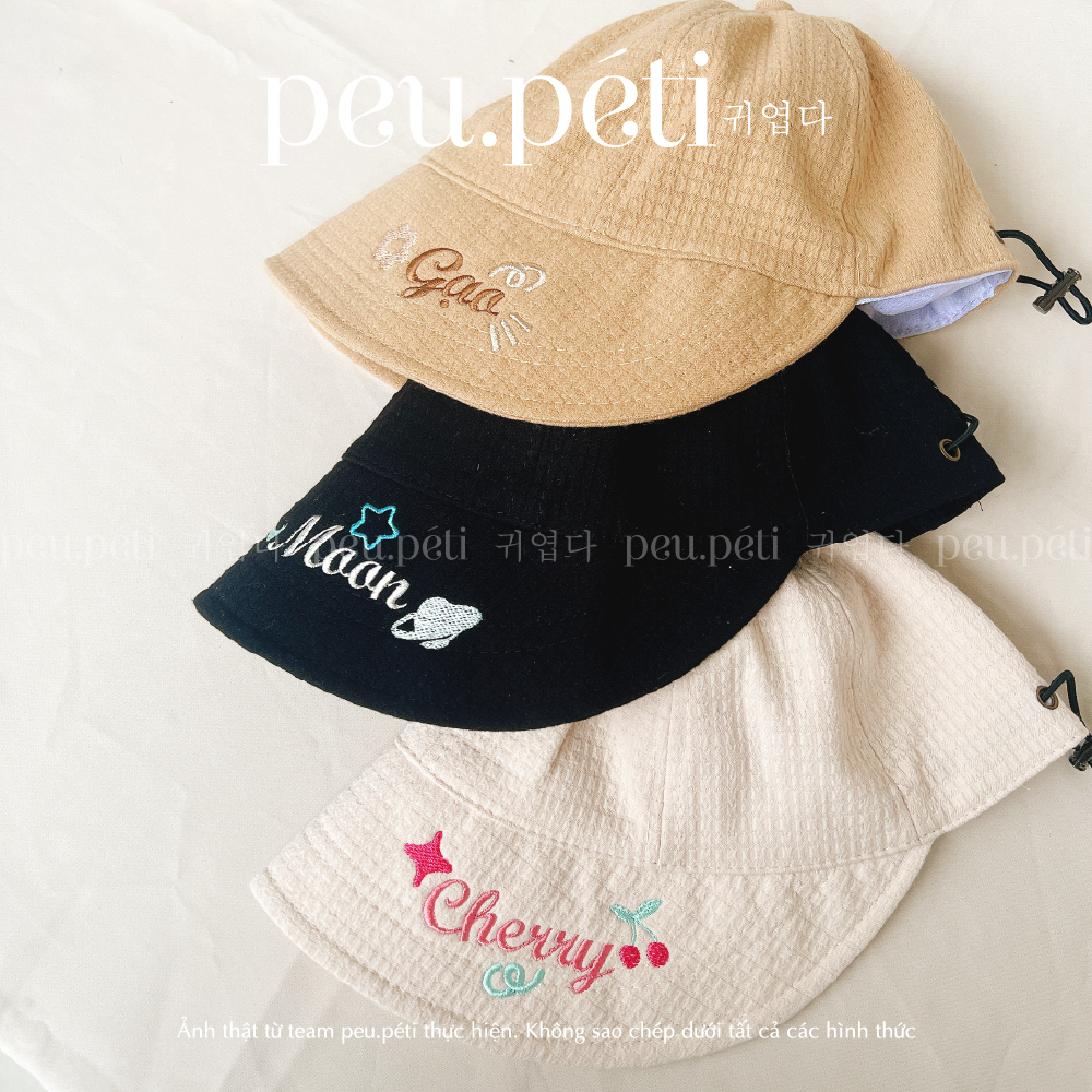 THÊU TÊN Mũ lưỡi trai vành rộng&mềm style Hàn đáng yêu - by Peu.peti